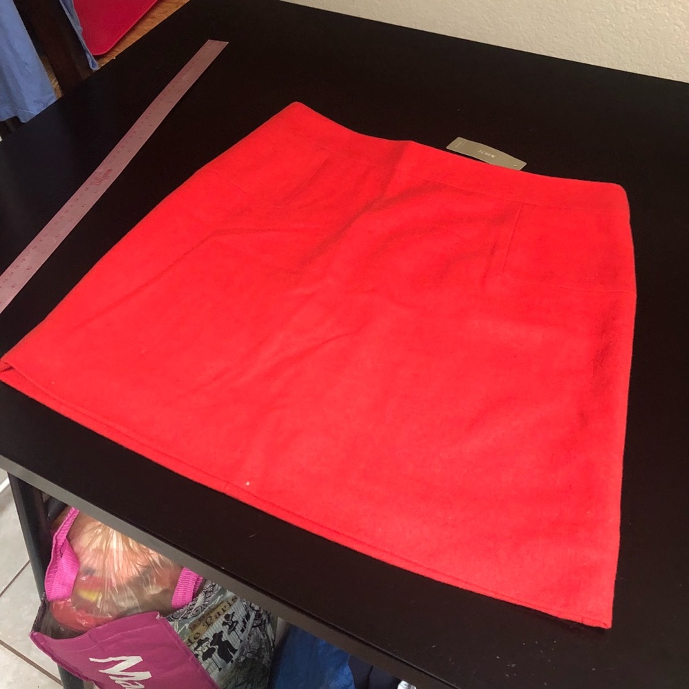 JCrew Wool Short Skirt NWT SZ 8 Red Orange
